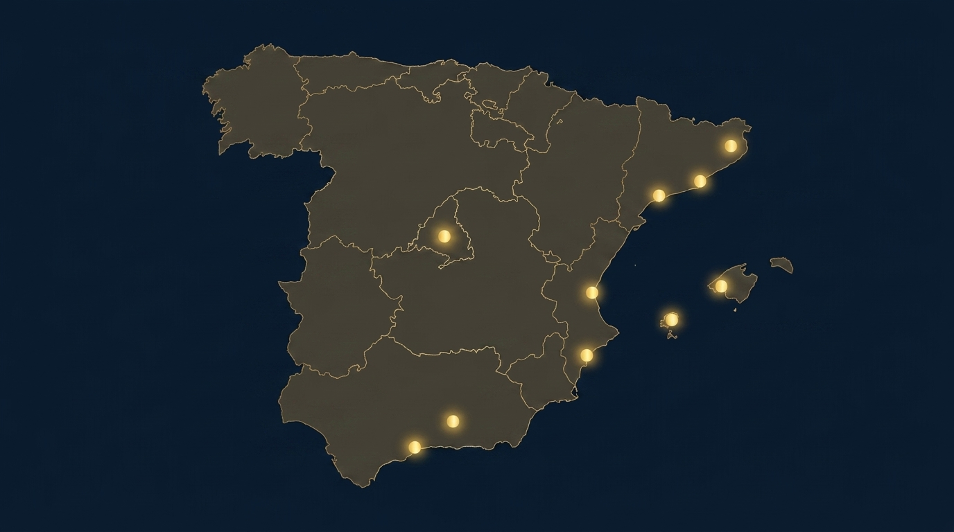 GAS network — 10 bases across Spain